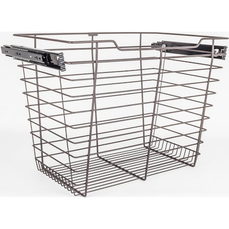 Dark Bronze Closet Pullout Basket With Slides 16Dx17Wx17H